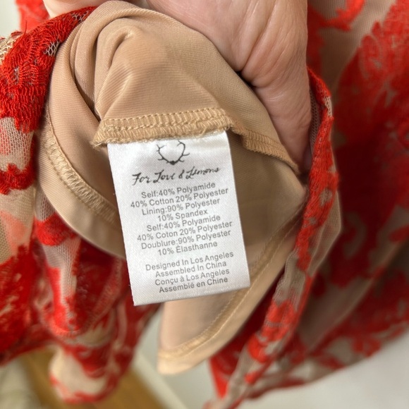 For Love & Lemons San Marco Lace Red Mini Dress Open Back - Picture 9 of 9